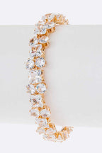 Cubic Zirconia Bridal Bracelet Sparkling Tennis Silver