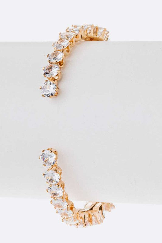 Cubic Zirconia Bridal Bracelet Sparkling Tennis Silver