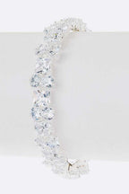 Cubic Zirconia Bridal Bracelet Sparkling Tennis Silver
