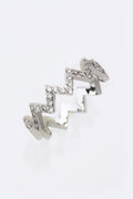 Cubic Zirconia Chevron Stackable Ring Women Wedding Band