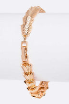 Cubic Zirconia Snake Bracelet Gold Plated Chain Adjustable