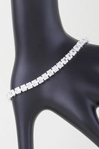 Cubic Zirconia Tennis Bracelet 7 Inch Sterling Silver