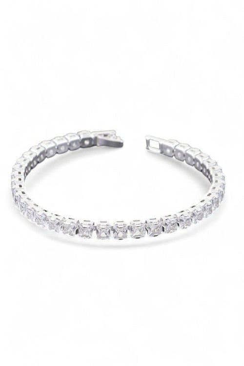 Cubic Zirconia Tennis Bracelet 7 Inch Sterling Silver