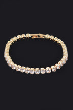 Cubic Zirconia Tennis Bracelet Gold Plated 7 Inches