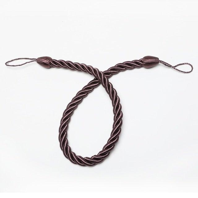 Curtain Tie Backs Gold Handmade Weave Curtain Holder Clip Buckle Rope Home Decorative Room Accessories Curtain Tieback Curtain Handmade Tiebacks Ropes Holdbacks 74CM Stevvex