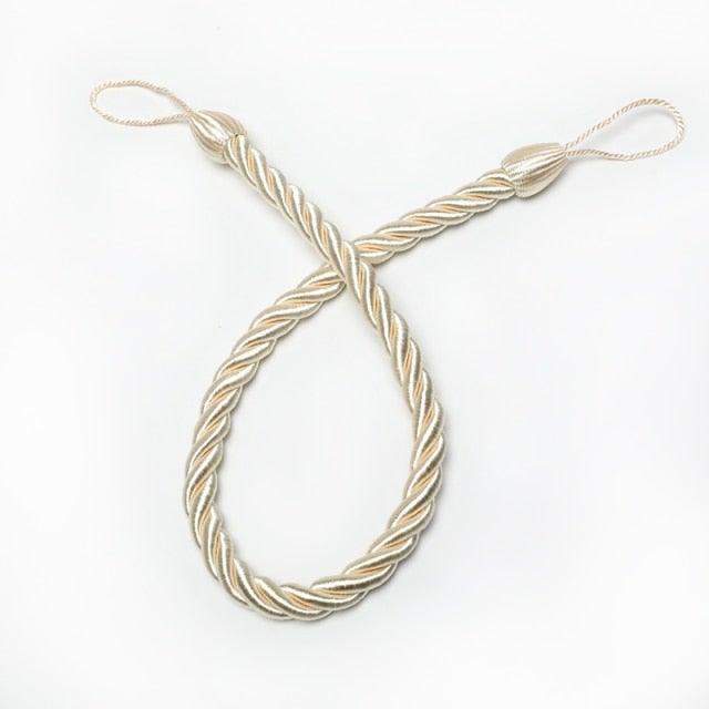 Curtain Tie Backs Gold Handmade Weave Curtain Holder Clip Buckle Rope Home Decorative Room Accessories Curtain Tieback Curtain Handmade Tiebacks Ropes Holdbacks 74CM Stevvex