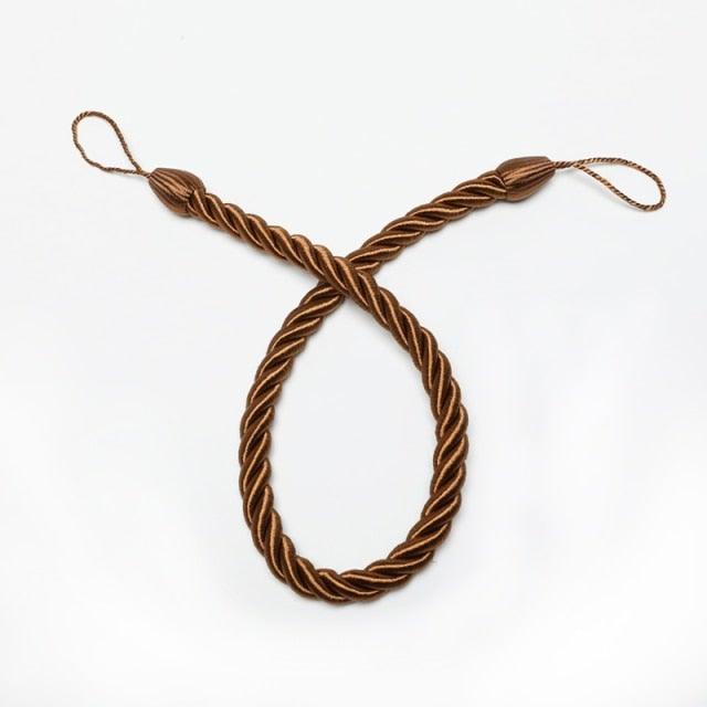 Curtain Tie Backs Gold Handmade Weave Curtain Holder Clip Buckle Rope Home Decorative Room Accessories Curtain Tieback Curtain Handmade Tiebacks Ropes Holdbacks 74CM Stevvex