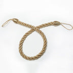 Curtain Tie Backs Gold Handmade Weave Curtain Holder Clip Buckle Rope Home Decorative Room Accessories Curtain Tieback Curtain Handmade Tiebacks Ropes Holdbacks 74CM Stevvex