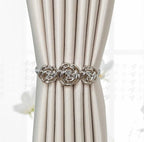 Curtain Tieback High Quality Elastic Holder Hook Buckle Clip Pretty And Fashion Polyester Decorative Home Accessories Leaves Curtain Holder Holdback For Window Drapery Convenient Office Home Decoration Buckle Holdbacks Curtain Straps Stevvex