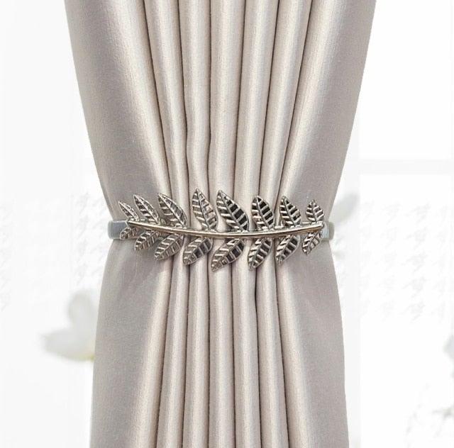 Curtain Tieback High Quality Elastic Holder Hook Buckle Clip Pretty And Fashion Polyester Decorative Home Accessories Leaves Curtain Holder Holdback For Window Drapery Convenient Office Home Decoration Buckle Holdbacks Curtain Straps Stevvex