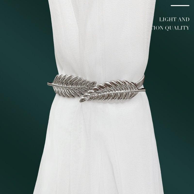 Curtain Tieback High Quality Elastic Holder Hook Buckle Clip Pretty And Fashion Polyester Decorative Home Accessories Leaves Curtain Holder Holdback For Window Drapery Convenient Office Home Decoration Buckle Holdbacks Curtain Straps Stevvex