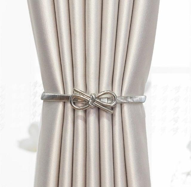 Curtain Tieback High Quality Elastic Holder Hook Buckle Clip Pretty And Fashion Polyester Decorative Home Accessories Leaves Curtain Holder Holdback For Window Drapery Convenient Office Home Decoration Buckle Holdbacks Curtain Straps Stevvex