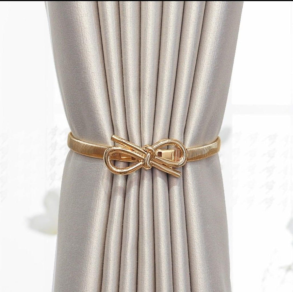Curtain Tieback High Quality Elastic Holder Hook Buckle Clip Pretty And Fashion Polyester Decorative Home Accessories Leaves Curtain Holder Holdback For Window Drapery Convenient Office Home Decoration Buckle Holdbacks Curtain Straps Stevvex