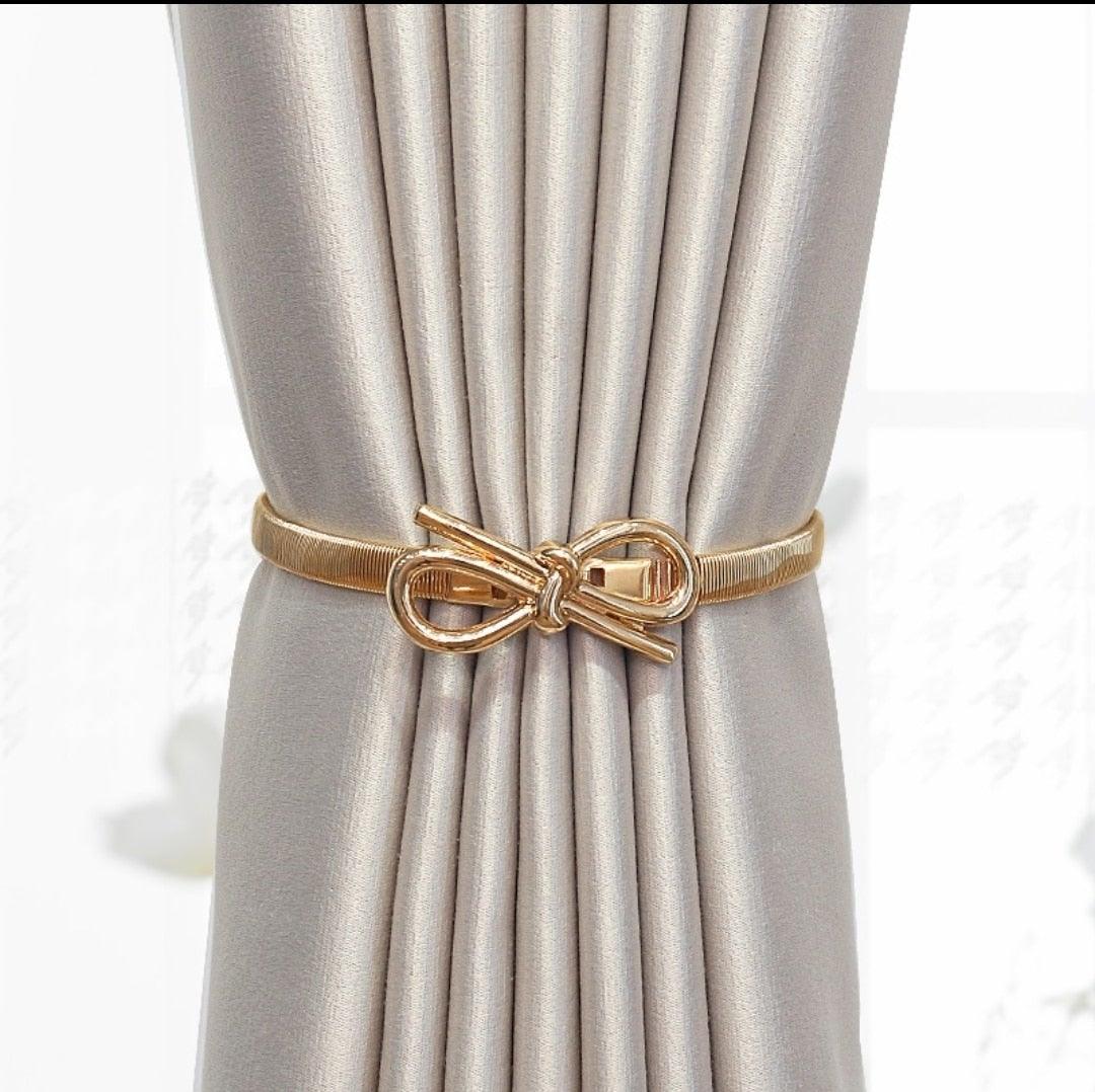 Curtain Tieback High Quality Elastic Holder Hook Buckle Clip Pretty And Fashion Polyester Decorative Home Accessories Leaves Curtain Holder Holdback For Window Drapery Convenient Office Home Decoration Buckle Holdbacks Curtain Straps Stevvex