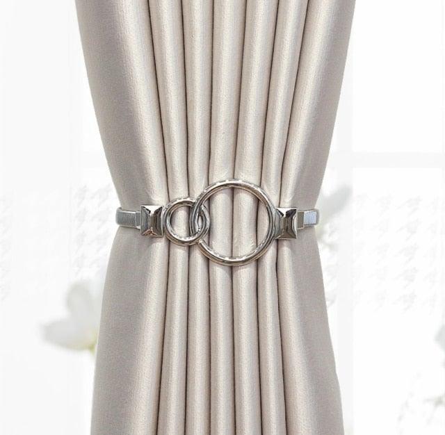 Curtain Tieback High Quality Elastic Holder Hook Buckle Clip Pretty And Fashion Polyester Decorative Home Accessories Leaves Curtain Holder Holdback For Window Drapery Convenient Office Home Decoration Buckle Holdbacks Curtain Straps Stevvex