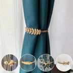 Curtain Tieback High Quality Elastic Holder Hook Buckle Clip Pretty And Fashion Polyester Decorative Home Accessories Leaves Curtain Holder Holdback For Window Drapery Convenient Office Home Decoration Buckle Holdbacks Curtain Straps Stevvex
