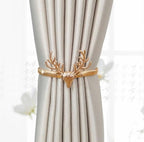 Curtain Tieback High Quality Elastic Holder Hook Buckle Clip Pretty And Fashion Polyester Decorative Home Accessories Leaves Curtain Holder Holdback For Window Drapery Convenient Office Home Decoration Buckle Holdbacks Curtain Straps Stevvex