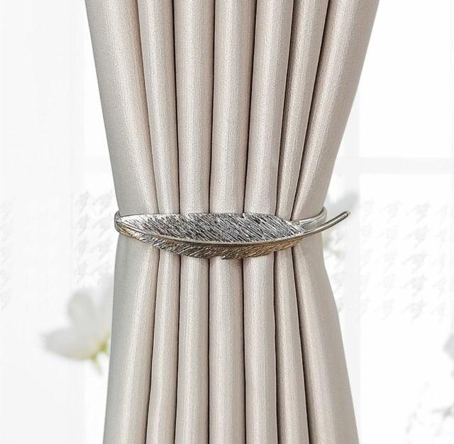 Curtain Tieback High Quality Elastic Holder Hook Buckle Clip Pretty And Fashion Polyester Decorative Home Accessories Leaves Curtain Holder Holdback For Window Drapery Convenient Office Home Decoration Buckle Holdbacks Curtain Straps Stevvex