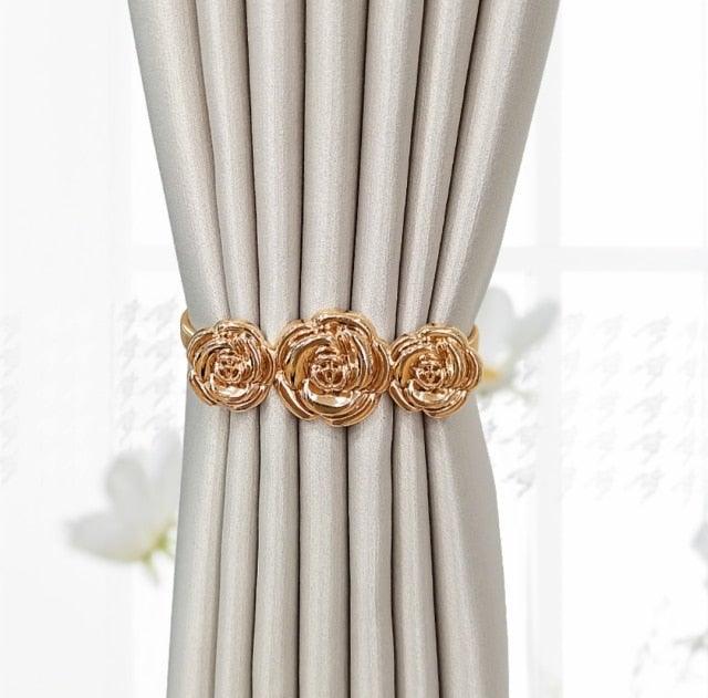 Curtain Tieback High Quality Elastic Holder Hook Buckle Clip Pretty And Fashion Polyester Decorative Home Accessories Leaves Curtain Holder Holdback For Window Drapery Convenient Office Home Decoration Buckle Holdbacks Curtain Straps Stevvex