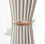 Curtain Tieback High Quality Elastic Holder Hook Buckle Clip Pretty And Fashion Polyester Decorative Home Accessories Leaves Curtain Holder Holdback For Window Drapery Convenient Office Home Decoration Buckle Holdbacks Curtain Straps Stevvex
