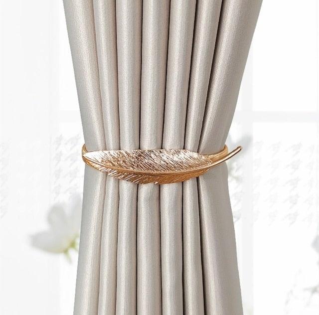 Curtain Tieback High Quality Elastic Holder Hook Buckle Clip Pretty And Fashion Polyester Decorative Home Accessories Leaves Curtain Holder Holdback For Window Drapery Convenient Office Home Decoration Buckle Holdbacks Curtain Straps Stevvex