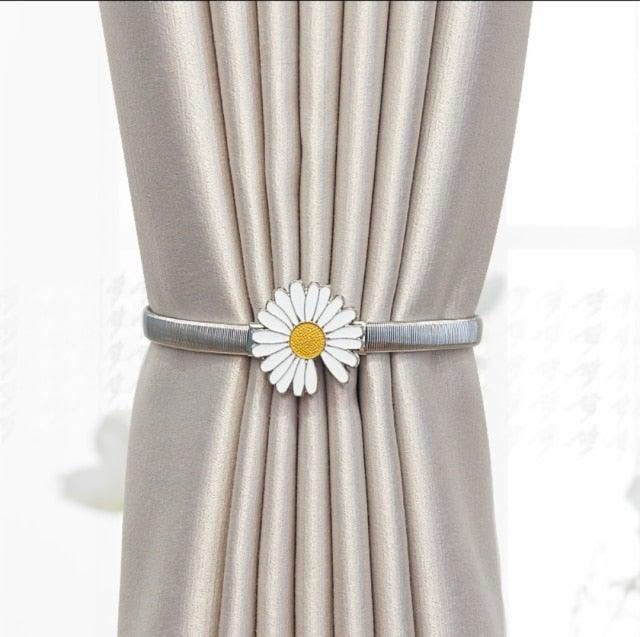 Curtain Tieback High Quality Elastic Holder Hook Buckle Clip Pretty And Fashion Polyester Decorative Home Accessories Leaves Curtain Holder Holdback For Window Drapery Convenient Office Home Decoration Buckle Holdbacks Curtain Straps Stevvex