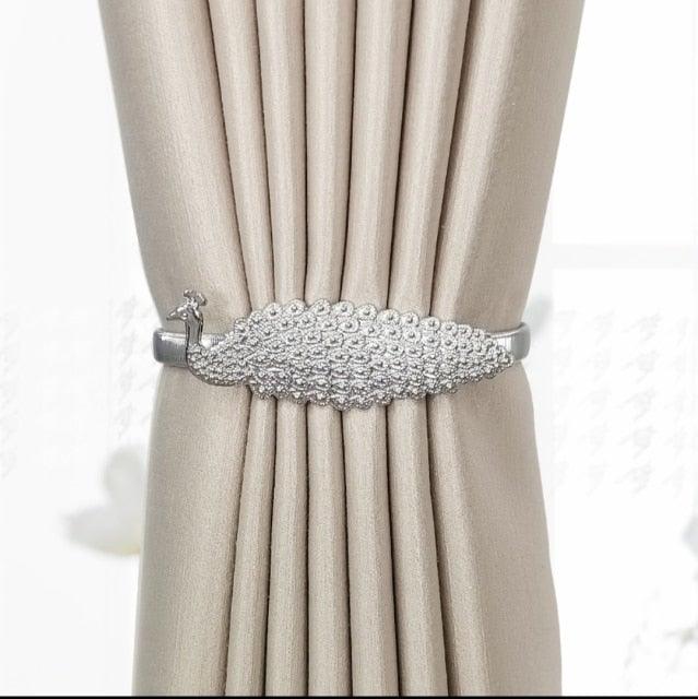Curtain Tieback High Quality Elastic Holder Hook Buckle Clip Pretty And Fashion Polyester Decorative Home Accessories Leaves Curtain Holder Holdback For Window Drapery Convenient Office Home Decoration Buckle Holdbacks Curtain Straps Stevvex