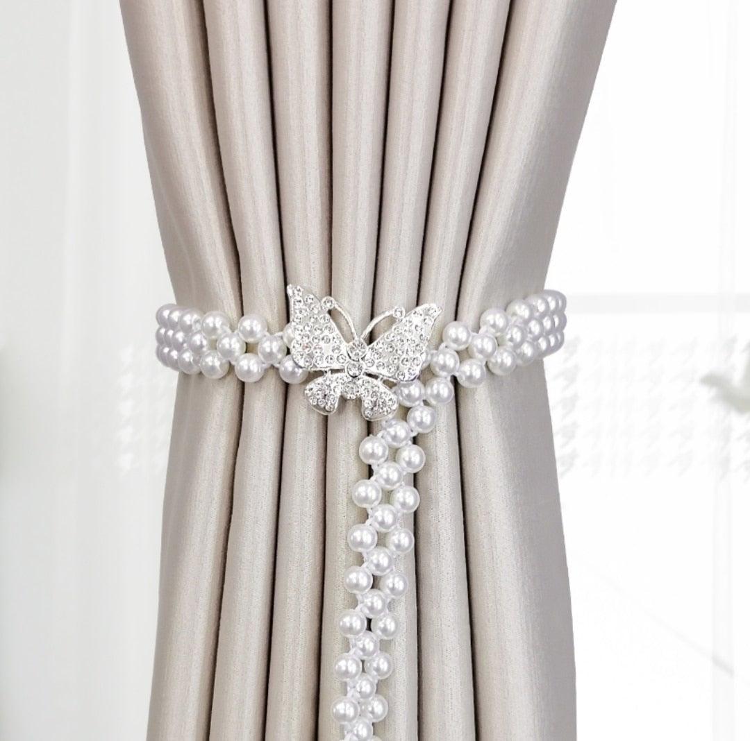 Curtain Tieback High Quality Elastic Holder Hook Buckle Clip Pretty and Fashion Polyester Decorative Home Accessories Modern Style Convenient Drape Tie Backs,Handmade Curtains Holdbacks Holder for Home Kitchen Office Stevvex