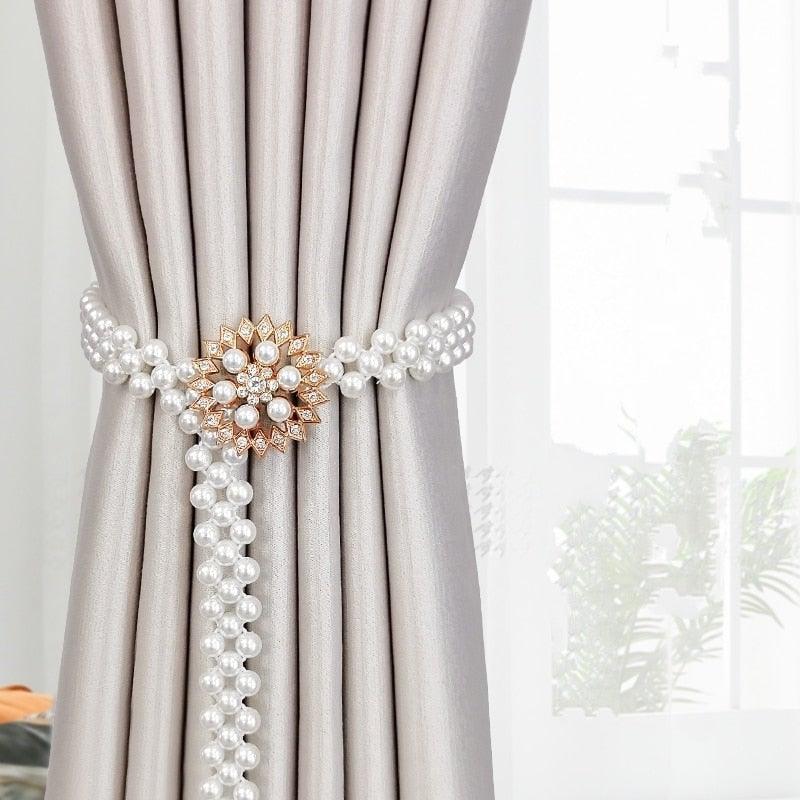 Curtain Tieback High Quality Elastic Holder Hook Buckle Clip Pretty and Fashion Polyester Decorative Home Accessories Modern Style Convenient Drape Tie Backs,Handmade Curtains Holdbacks Holder for Home Kitchen Office Stevvex