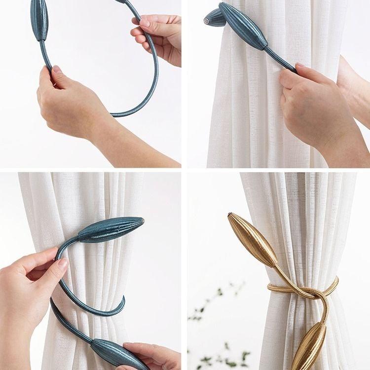 Curtain Tieback High Quality Holder Hook Buckle Clip Polyester Pretty And Fashion Decorative Home Accessories Curtain Tiebacks Clips Creative Window Drape Twist Tie Backs European Style Custom Made Curtain Holders Decorative 57cm Stevvex