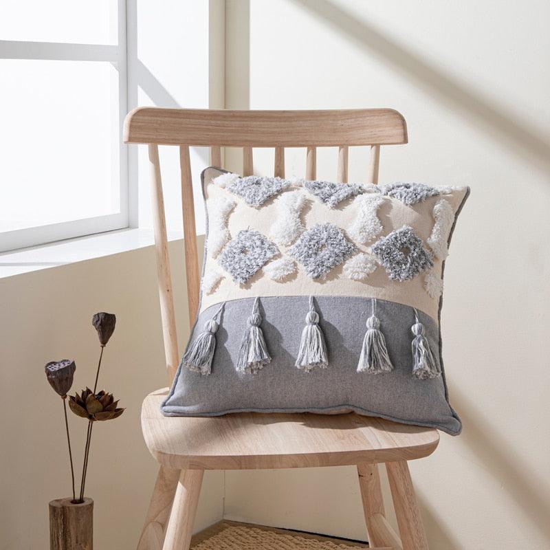 Cushion Cover Cotton Linen Pillowcase Tufted Beige Decorative Fashionable Cotton Hand-Woven Throw Pillow Covers Tufted  Pillow Covers  Bedroom Throw Pillow Cushion For Bed Home Stevvex