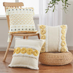 Cushion Cover Cotton Linen Pillowcase Tufted Beige Decorative Fashionable Cotton Hand-Woven Throw Pillow Covers Tufted  Pillow Covers  Bedroom Throw Pillow Cushion For Bed Home Stevvex