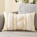Cushion Cover Cotton Linen Pillowcase Tufted Beige Decorative Fashionable Cotton Hand-Woven Throw Pillow Covers Tufted  Pillow Covers  Bedroom Throw Pillow Cushion For Bed Home Stevvex