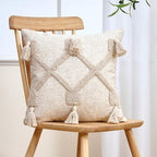 Cushion Cover Cotton Linen Pillowcase Tufted Beige Decorative Fashionable Cotton Hand-Woven Throw Pillow Covers Tufted  Pillow Covers  Bedroom Throw Pillow Cushion For Bed Home Stevvex