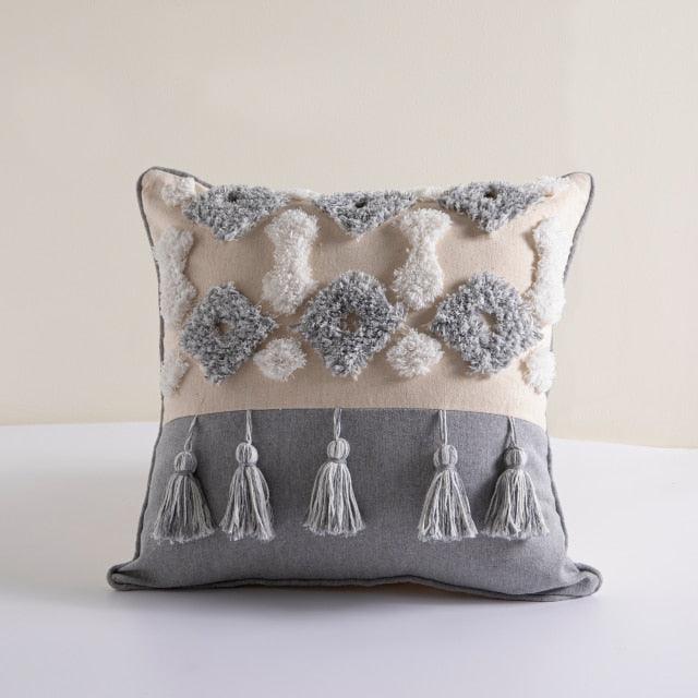 Cushion Cover Cotton Linen Pillowcase Tufted Beige Decorative Fashionable Cotton Hand-Woven Throw Pillow Covers Tufted  Pillow Covers  Bedroom Throw Pillow Cushion For Bed Home Stevvex