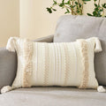Cushion Cover Cotton Linen Pillowcase Tufted Beige Decorative Fashionable Cotton Hand-Woven Throw Pillow Covers Tufted  Pillow Covers  Bedroom Throw Pillow Cushion For Bed Home Stevvex