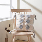 Cushion Cover Cotton Linen Pillowcase Tufted Beige Decorative Fashionable Cotton Hand-Woven Throw Pillow Covers Tufted  Pillow Covers  Bedroom Throw Pillow Cushion For Bed Home Stevvex