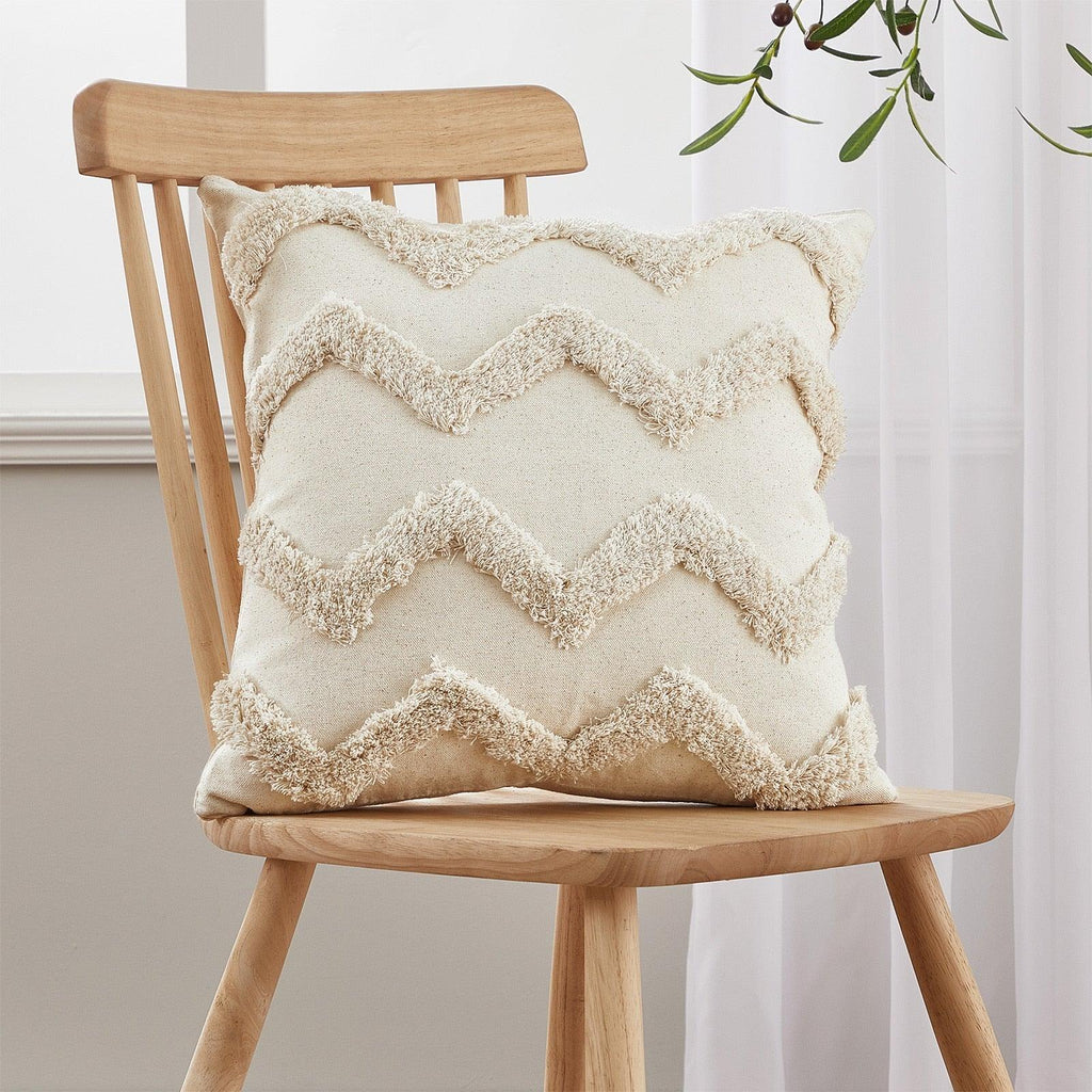 Cushion Cover Cotton Linen Pillowcase Tufted Beige Decorative Fashionable Cotton Hand-Woven Throw Pillow Covers Tufted  Pillow Covers  Bedroom Throw Pillow Cushion For Bed Home Stevvex
