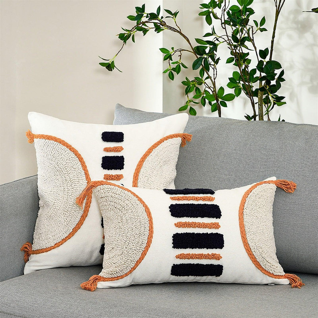 Cushion Cover Cotton Linen Pillowcase Tufted Beige Decorative Fashionable Cotton Hand-Woven Throw Pillow Covers Tufted  Pillow Covers  Bedroom Throw Pillow Cushion For Bed Home Stevvex