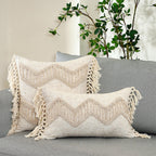 Cushion Cover Cotton Linen Pillowcase Tufted Beige Decorative Fashionable Cotton Hand-Woven Throw Pillow Covers Tufted  Pillow Covers  Bedroom Throw Pillow Cushion For Bed Home Stevvex
