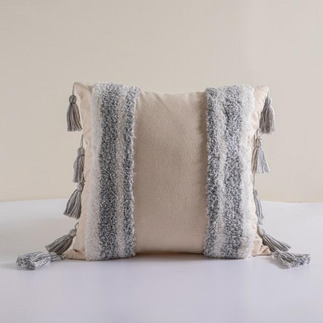 Cushion Cover Cotton Linen Pillowcase Tufted Beige Decorative Fashionable Cotton Hand-Woven Throw Pillow Covers Tufted  Pillow Covers  Bedroom Throw Pillow Cushion For Bed Home Stevvex