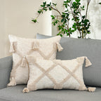 Cushion Cover Cotton Linen Pillowcase Tufted Beige Decorative Fashionable Cotton Hand-Woven Throw Pillow Covers Tufted  Pillow Covers  Bedroom Throw Pillow Cushion For Bed Home Stevvex