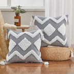 Cushion Cover Cotton Linen Pillowcase Tufted Beige Decorative Fashionable Cotton Hand-Woven Throw Pillow Covers Tufted  Pillow Covers  Bedroom Throw Pillow Cushion For Bed Home Stevvex