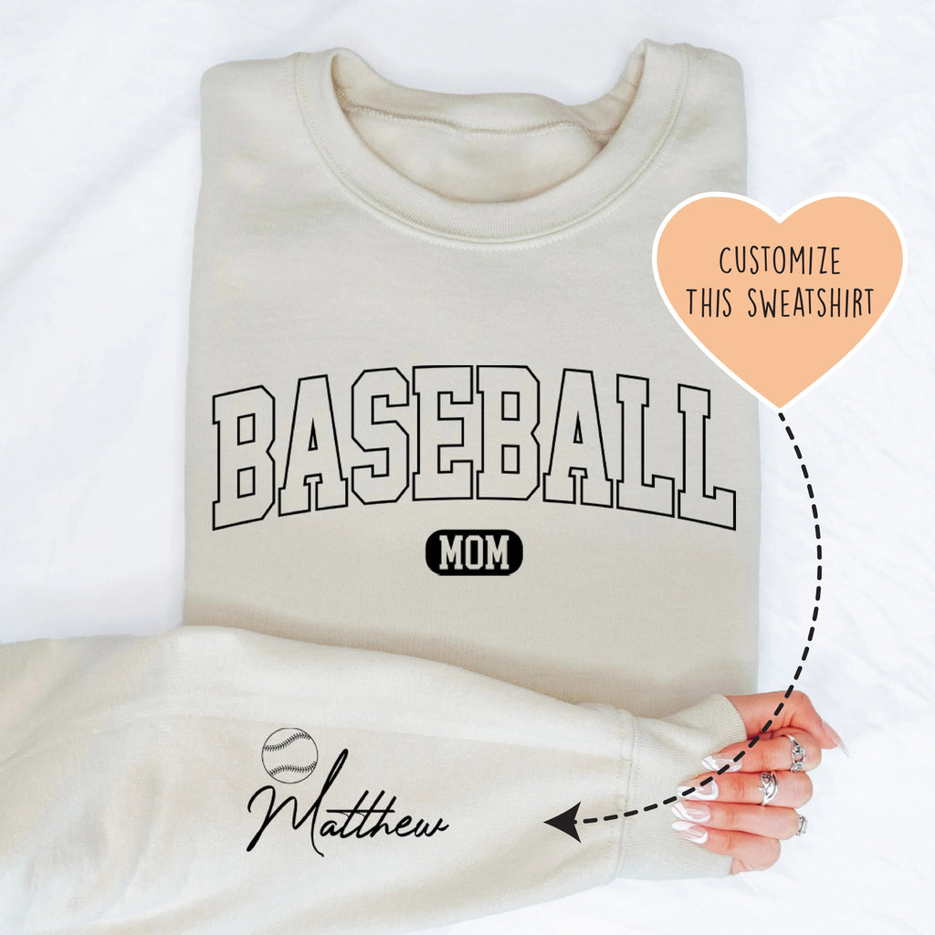Custom Baseball Mom Sweatshirt Peachy Sunday