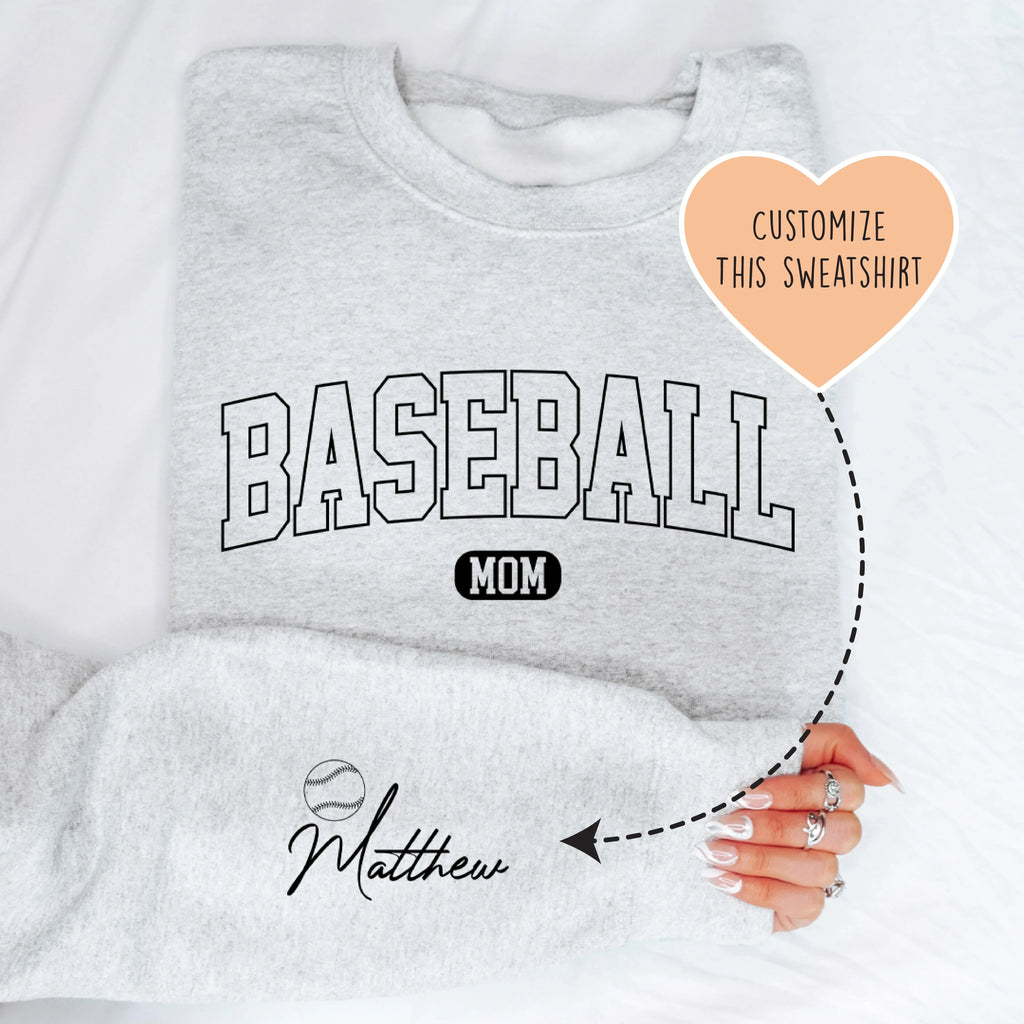 Custom Baseball Mom Sweatshirt Peachy Sunday
