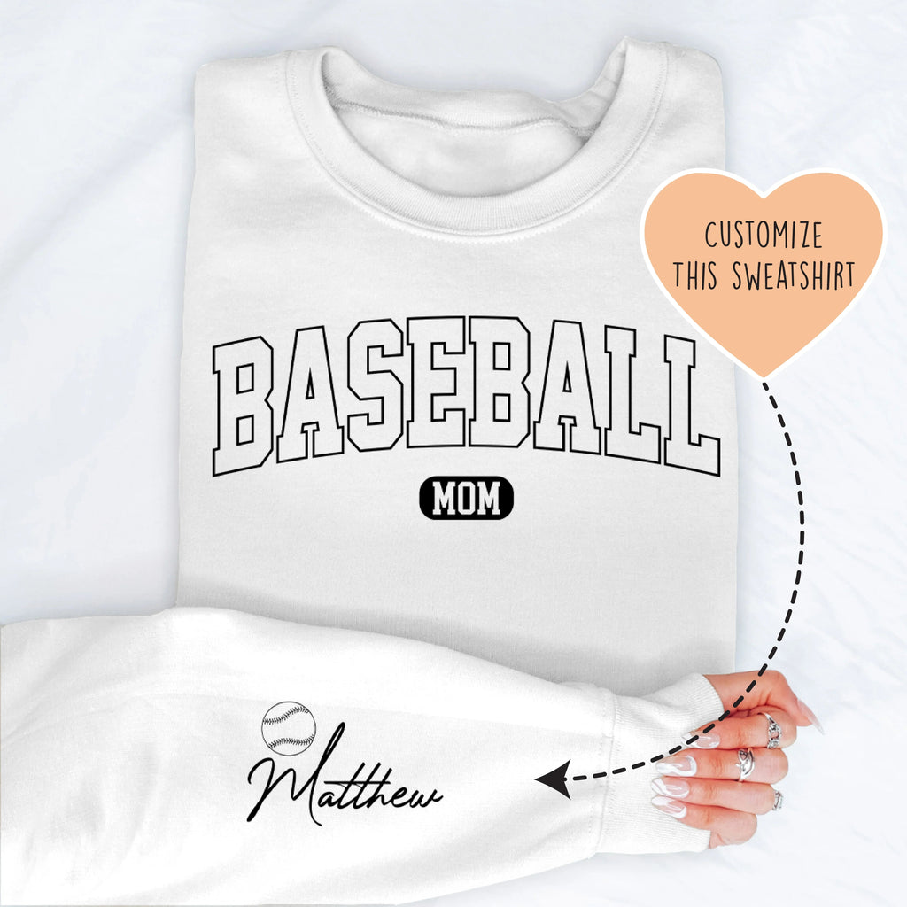 Custom Baseball Mom Sweatshirt Peachy Sunday