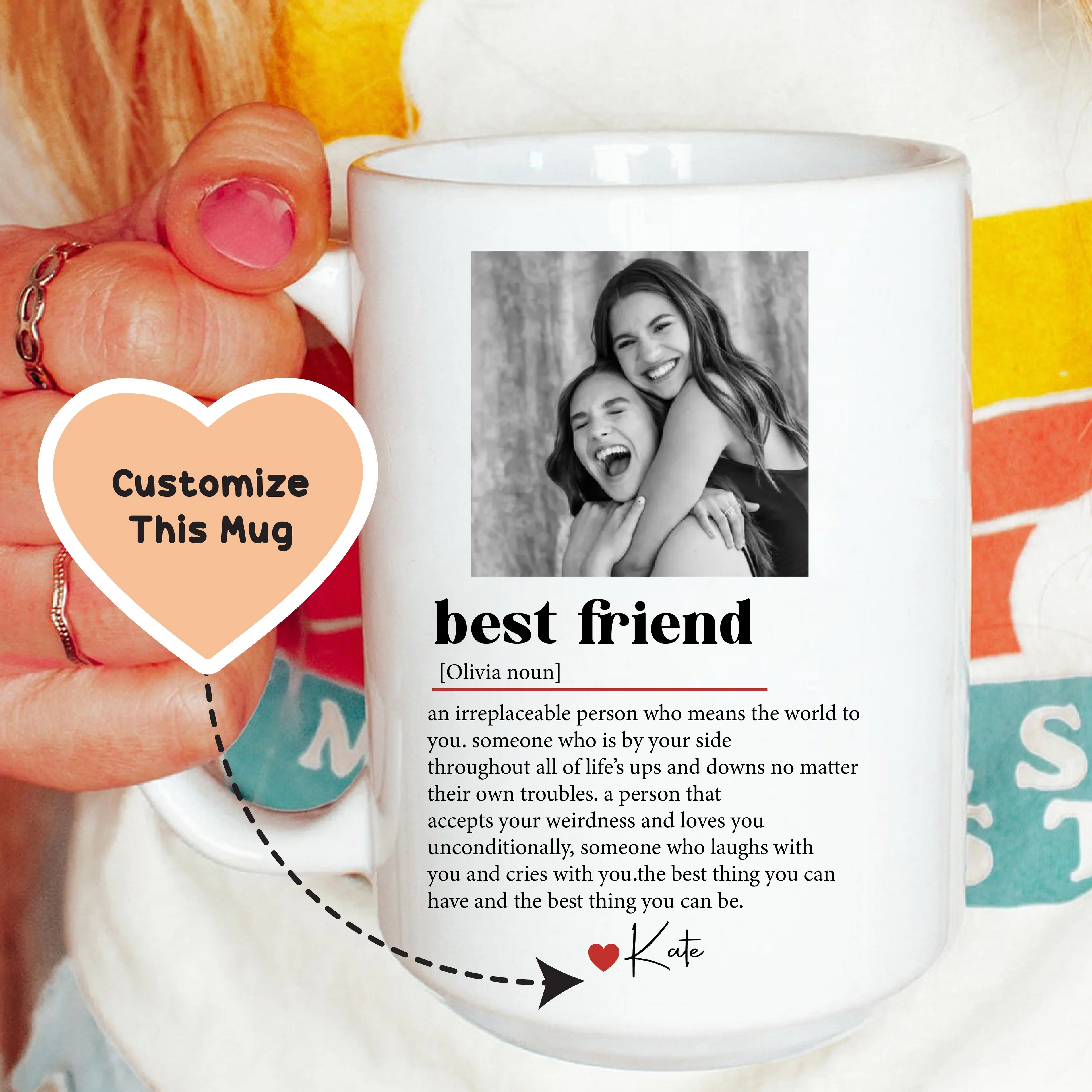 Custom Best Friend Mug Peachy Sunday