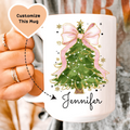 Custom Christmas Tree Bow Mug Peachy Sunday