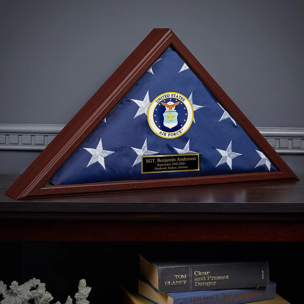 Custom Flag Case Air Force Retirement Gift - Made in USA The Military Gift Store