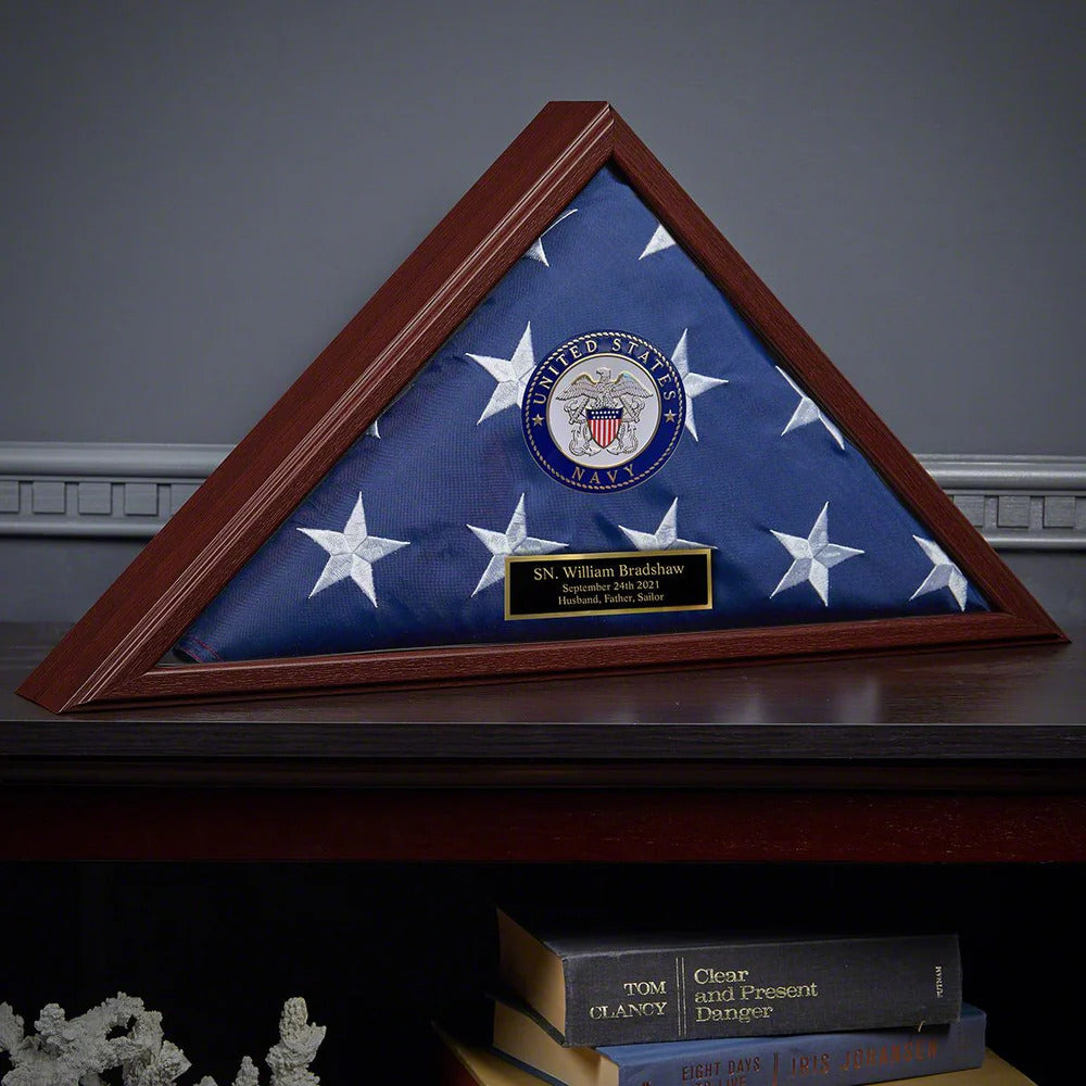 Custom Flag Case Navy Retirement Gift - Made in USA The Military Gift Store